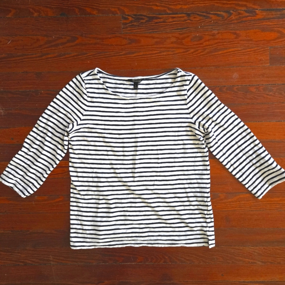 Banana Republic Striped Black and White Women's Top
